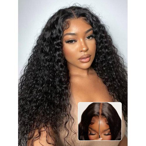 Nadula Bye Bye Knots Glueless Wig 7x5 Invisible Knots HD Lace Front Wigs Human Hair 12A Water Wave Pre Cut Lace Wig Pre-Plucked for Women 180% Density 18 inch