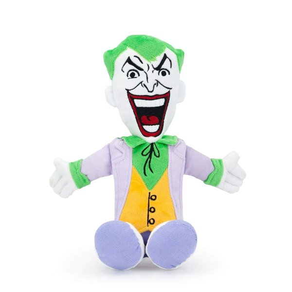 DC Comics Plush Joker Squeaky Dog Chew Toy - Light to Moderate Chewing Dog Toy, 13 Inches, by Crowded Coop