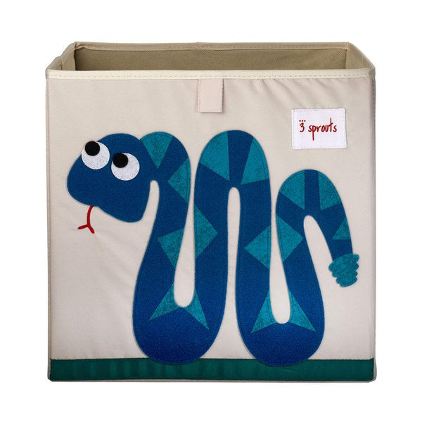 3 Sprouts Cube Storage Box - Organizer Container for Kids & Toddlers - Snake
