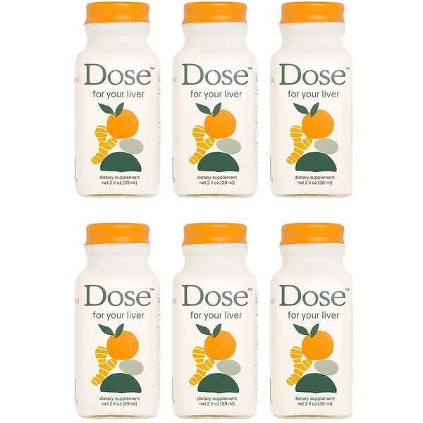 Dose for Your Liver – 2 fl oz Liver Cleanse Detox Shot – Milk Thistle, Dandelion Root & Turmeric – Supports Liver Health & Metabolism – Pack of 6 Functional Wellness Shots (pack of 6, For your Liver)