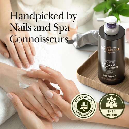 THERAPISPA Extra Rich Body Cream with Hyaluronic Acid, Niacinamide (B3), Panthenol (B5), Ceramides & Shea Butter, Nourish, Moisturize, Repair Dry Skin (White Tea, 17.0 fl oz, Pack of 1)