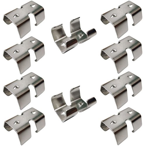 NNNJunhua 304 Stainless Steel Heavy Duty Rope Clamps Double Rope Clamps 2 Lines of Rope Metal Clips Fits 14/45 Inch(8mm) to 1/2 Inch(12.5mm) Twisted or Braided Ropes 10 Pieces