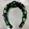 SHESRA St. Patrick Hair Bands Floral Fabric Pearls Glass Rhinestones Headband Women's Saint Patrick's Party Hair Hoop Accessories Headwear Jewelry Gifts 50(Green Black)