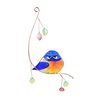 Lolitarcrafts Grumpy Owl Stained Glass Suncatcher Bluebird Stained Window Painting Bird Hanging