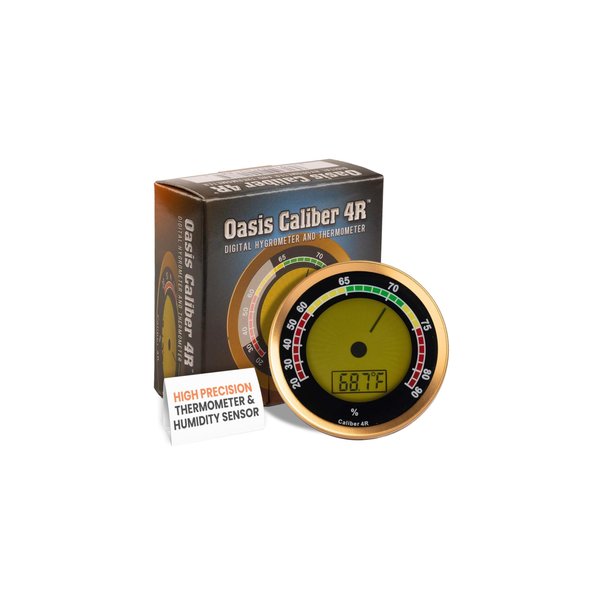 Oasis Digital/Analog Look Hygrometer and Humidity Sensor - High Precision Temperature and Humidity Monitor with Reliable Accuracy, Ideal for Care and Maintenance of Various Storage Environments