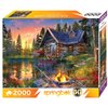 Springbok's Sunkissed Cabin 2000 Piece Puzzle for Adults Features a Beautifully Illustrated Lakeside Cabin Retreat