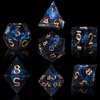 AUSTOR 7-Die DND Dice Set Handmade Sharp Edge Polyhedral Dice for Dungeons and Dragons RPG MTG Table Games（Dark Star）