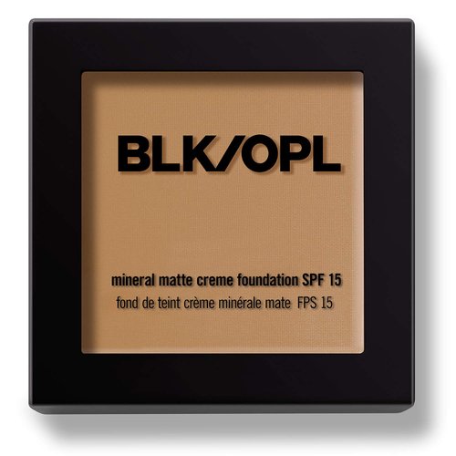 BLK/OPL Mineral Matte Crème Powder Foundation SPF 15, Rich Caramel — enriched with aloe and Vitamins C & E, cruelty-free