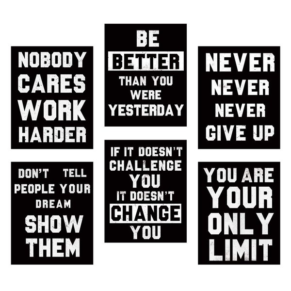 HOMANGA Inspirational Wall Art, Motivational Wall Art Posters, Quotes Dorm Decor for College Girls & Boys, Set of 6, Sayings For Ofiice Wall Decor, Canvas Prints 8x10 Inch Unframed