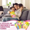 Geyee 16 Sets Mother's Day Greeting Card Kit for Kids Flower Pots Card Making Kit with Ribbon Happy Mother's Day DIY Card Art and Craft Projects Gifts for Kids Classroom Game Home Fun Activities