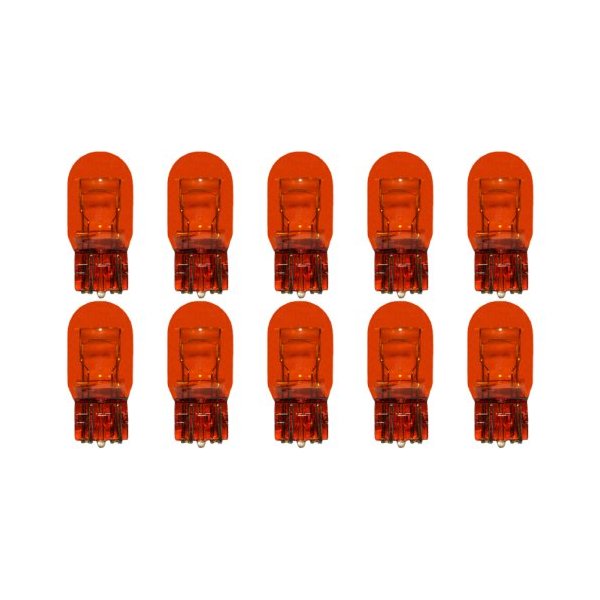 CEC Industries #7443NA (Amber) Bulbs, 12/12 V, 21/5 W, W3x16q Base, T-6.5 shape (Box of 10)