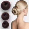 Hair Bun Shaper Set, include 3 pieces Bun Donut, 2 pieces French twist hair fold wrap snaps, 10 pieces Bobby pins and 10 pieces Elastic Bands for Women Kids Hair Bun Maker Kit – Chocolate Brown Color