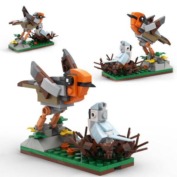 LUXEBLOCKS Bird's Nest Building Blocks Bricks Set Toys Kit- A Bird was Lying in A Nest, Waiting to be Fed by Mother Bird-131pcs Building Blocks Funny Adult Presents Display for a Table or Shelf