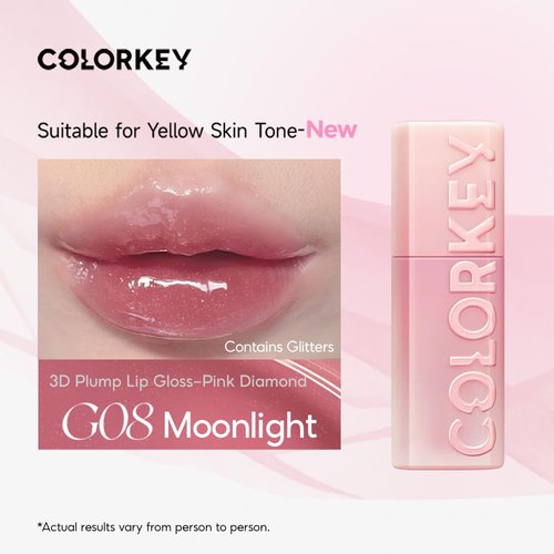 COLORKEY 3D Plump Oil Lip Gloss | High-shine Finish | Mild and non-irritating | Moisturizing | Clear and Natural | lip plumper | Lip Tint (G08 Moonlight, 3ml)