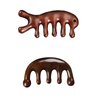 2PCS Head Massage Comb Scalp Massage Comb Imitation Wooden Wide Tooth Comb for Women Loc Comb Head Tool Meridians Scalp Massage(Plastic)