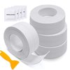 4 Rolls Bath Caulk Tape Waterproof Self Adhesive with Tool,Sealing Tape,Sealant Strips PVC for Kitchen Sinks,Bathroom Bathtub,Toilet (White)