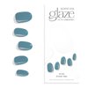 Dashing Diva Glaze Nail Strips - Ocean Bay | Works with Any LED Nail Lamp | Long Lasting, Chip Resistant, Semicured Gel Nail Strips | Contains 34 Salon Quality Blue Nail Wraps, 1 Prep Pad, 1 Nail File