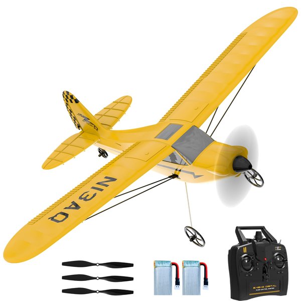 28℃ RC Plane 3 Channel Remote Control Airplane Trainer Airplane Sport Cub S2 with Propeller Saver&Xpilot Stabilization System,One-Key U-Turn Easy to Fly for Kids & Adults, Yellow (761-14 RTF)