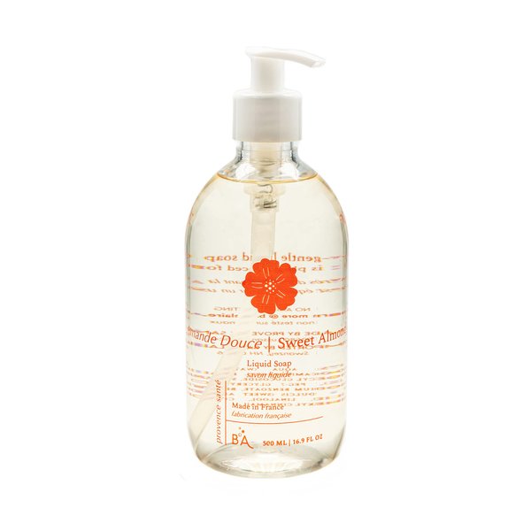 Luxury Hand Soap by Provence Santé 16.9 oz - Liquid Hand Soap for Bathroom, French Soap with Moisturizing with Sweet Almond Oil, Sweet Almond Scent - Liquid Soap Bottle with Pump