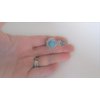 Turquoise blue stone silver metal native barrette hair clip for thin fine hair
