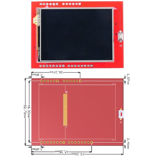 DIYmalls 2.4" inch TFT LCD Display Module ILI - 9341 Resistive Touchscreen 5V/3.3V 8-bit Parallel Interface w/SD Card Slot for Arduino Mega-2560