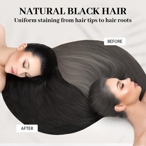 Jaysuing Black Hair Dye Shampoo 3 in1, Hair Color Shampoo for Gray Hair,Herbal Hair Dye Shampoo for Women Men Grey Coverage (Black)