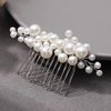 Casdre Pearl Bride Wedding Hair Comb Silver Bridal Side Comb Hair Piece Wedding Hair Accessories for Women and Girls