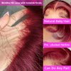 14Inch 99j Burgundy Body Wave Lace Front Wigs Human Hair 250 Density bob wig human hair 13x4 HD Transparent Lace Frontal Wigs Glueless Red Lace Front Wigs Human Hair Pre Plucked with Baby Hair…