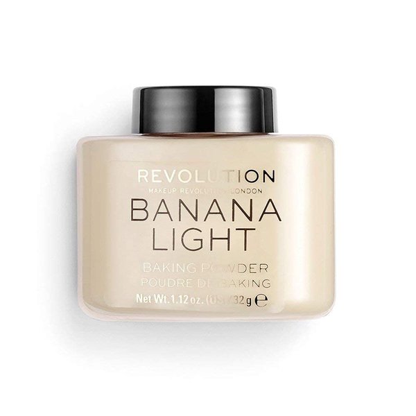 Revolution Beauty, Loose Baking Powder, Makeup Setting Powder, Long Lasting Coverage, Mattifies & Reduces Shine, Banana Light, 1.13 Oz