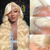 LONELY DUST 30 Inch Lace Front Wig Human Hair 13x6 Body Wave Blonde Lace Front Wigs Human Hair Transparent 613 HD Lace Frontal Wig Pre Plucked with Baby Hair 180% Density