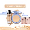SACE LADY 2Pcs Face Make Up Set, Flawless Matte Foundation and Oil Control Pressed Powder, Lasting Coverage Waterproof Natural Cosmetics Kit