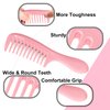 HYOUJIN 3 Pocket Wide Tooth Comb Set,Small Hair Wide Tooth Combs Detangling Shower Combs Wet Brush Detangle Comb for Curly Hair,Wet Hair,Thick Hair,Travel Pocket Wide Comb for Women,Men(Pink)