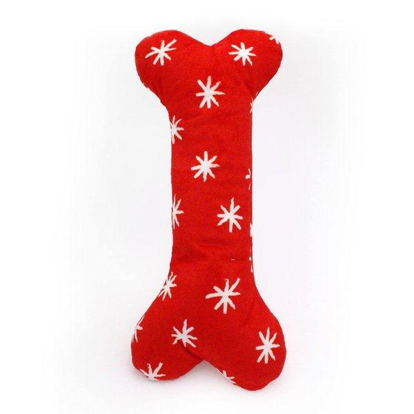 ZippyPaws, Holiday Jigglerz Festive Bone Dog Toy, 1 Count