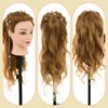 Neverland Beauty Mannequin Head with 60% Real Human Hair, 24 Inch Cosmetology Mannequin Doll Head for Hair Styling, Hairdressing Training Practice Braiding Manikin Head with DIY Hair Styling Set