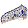 HEWEICSY Blue Tiaras and Crowns for Women,Wedding Tiara for Bride,Rhinestone Queen Crown,Crystal Costume Hair Accessories for Birthday Prom Party