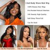 RLTEO Body Wave Lace Front Wigs Human Hair Pre Plucked 180% Density HD Lace Frontal Wigs 13x4 Glueless Human Hair Wigs for Women with Baby Hair Natural Hairline Black Color 18 Inch