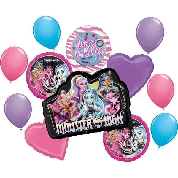 Anagram Monster High Birthday Girl Party Supplies Balloon Bouquet Decorations 12 pc