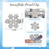 Ngdhkd 12Pcs Snowflake Hair Clips Christmas Pearl Hair Clips Rhinestone Barrette for Women and Girls Wedding Diamond Sparkly Hair Clips Silver Hairpin Accessories for Christmas New Year Party