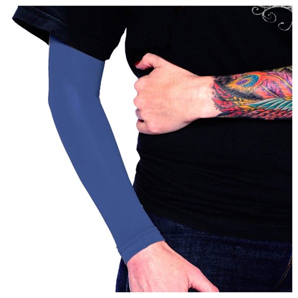 Tat2X Ink Armor Premium Full Arm Tattoo Cover Up Sleeve - No Slip Gripper - U.S. Made - Royal Blue - ML (one sleeve)