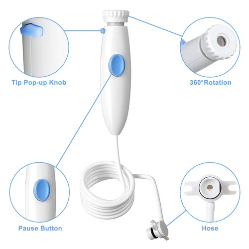 IIYL Oral Hygiene Accessories Water Hose Plastic Handle Compatible for Waterpik Oral Irrigator Wp-100 WP-900, Pack of 1 Handle/Hose