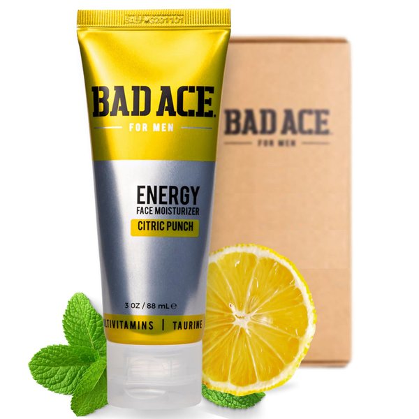 BAD ACE Energy Face Moisturizer for Men | Korean Skin Care, Men's Vitamin Face Care | Face Lotion for Men | Invigorating Skin Care for Men | With Natural Extracts | Citric Punch (3 oz)