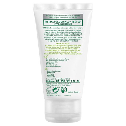 Simple Regeneration Age Resisting Night Cream (50ml)
