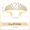 21st Birthday Sash,Birthday Girl Sash 21st Birthday Crown,Birthday Sash and Crown 21st Birthday Gifts for her Birthday Tiara for Women Its My Birthday Sash Headband Birthday Accessories Decorations