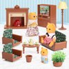 Dollhouse Furniture Set for Kids Toys Miniature Doll House Accessories Pretend Play Toys for Boys Girls & Toddlers Age 3+ with Living Room