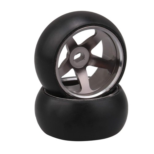 Mxfans RC Car Titanium 5 Spoke Wheel Hub Tire Replacement for WL 1:28 K969 Pack of 4