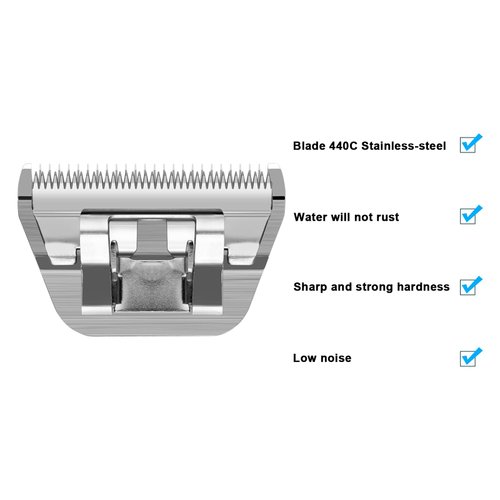 Newbulu Sizi 10W Dog Grooming Clipper Replacement Blades, Compatible with Ainds, Oster A5, Wahl Km10 and Other Series Clippers, Blade Size-10W Cut Length 1/16"(1.5mm)