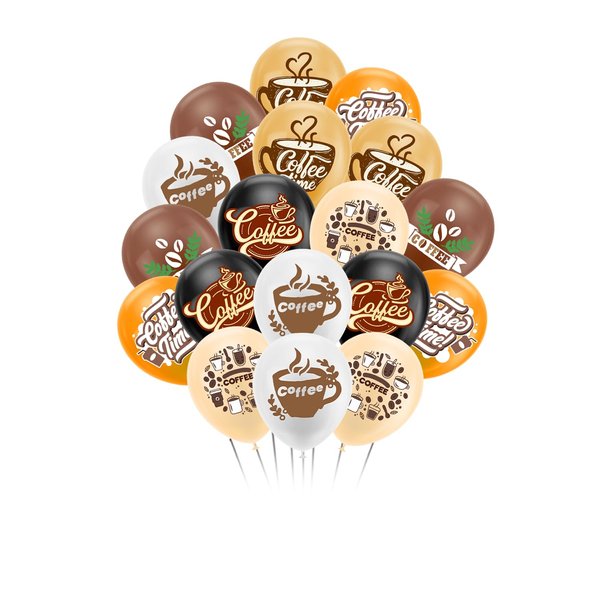 30 PCS Coffee Balloons, 6 Styles of Coffee Themed Balloons for Coffee Party Supplies Coffee Birthday Party Decorations