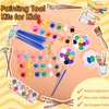 Extrapins 6 Pack Mini Paint Set,Washable Acrylic Paint Strips Set for Kids & Adults,12 Filled Paint Strips in 12 Colors,12 Brushes,6 Mixing Palettes,3 Big Brushes
