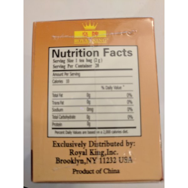 2 Boxes x 20 Tea Bags Royal King 100% Natural Pure Ginger Tea (40 Tea Bag Total)