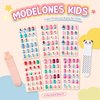 Modelones 144Pcs 6 Pack Press on Nails for Kids Children Acrylic Fake Nails Pre-glue Full Cover Glitter Gradient Color Mermaid Beach Short False Nail Art Kits Sets Gifts for Kids Girls